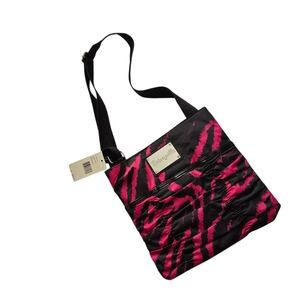 NWT Betsey Johnson Cats Meow Tiger Print Hot Pink and Black Crossbody Bag